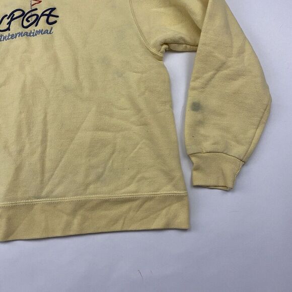 VTG BRINDAR LPGA International Golf Yellow Crewneck Pullover Sweatshirt Sz M - Picture 5 of 12